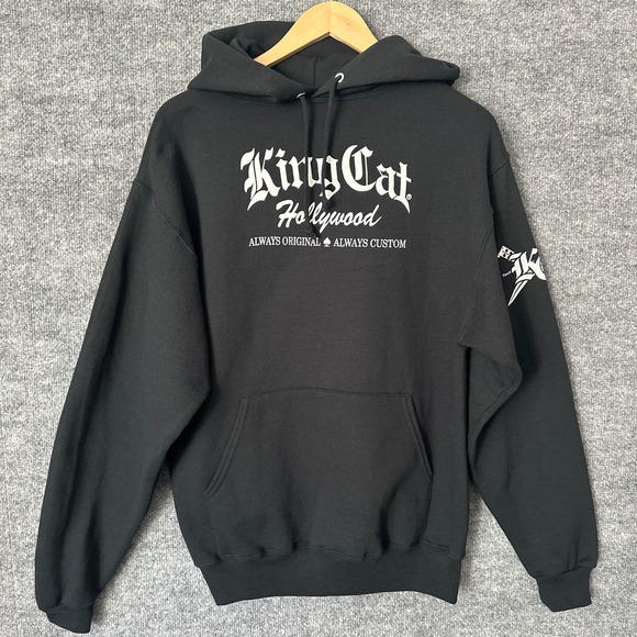 King Cat Hollywood Other - King Cat Hollywood Hoodie Mens Medium Unisex Black Rockabilly Greaser Sweatshirt
